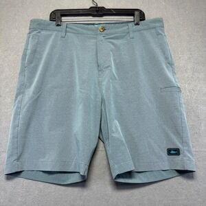 Pelagic Mako Hybrid Shorts Mens 38x9 Slate Blue Heather Fishing Boardshorts